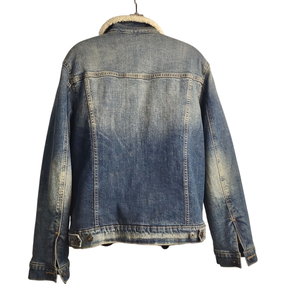 Goodfellow & Co Men's Classic Outdoor Blue Denim Sherpa Lined Jacket Size M - Picture 2 of 9